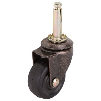 ProSource JC-D04-PS Swivel Caster, 1-5/8 in Dia Wheel, 1-5/8 in W Wheel, Rubber Wheel, Black, 70 lb