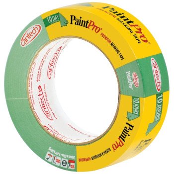 Cantech PaintPro 309 Series 309-36 Masking Tape, 55 m L, 36 mm W, Crepe Paper Backing, Green