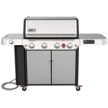 Weber GENESIS SPX-435 Series 38800001 Smart Gas Grill, 42,000 Btu, Natural Gas, 4-Burner, Enclosed Cabinet Storage