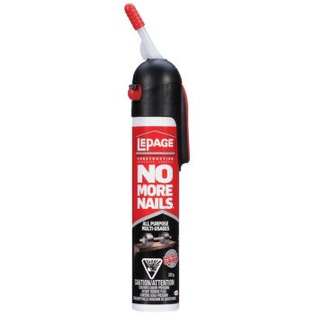 LePage No More Nails 2047901 All Purpose Adhesive, White, 266 mL Cartridge