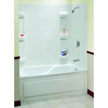 Maax Utah Series 102573-000-129 Bathtub Wall Kit, 31-3/4 in L, 60-1/2 in W, 59 in H, Polystyrene, Smooth Wall