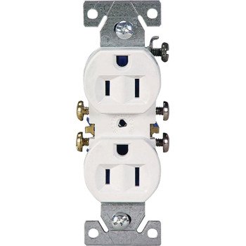 Eaton Wiring Devices 270W Duplex Receptacle, 2 -Pole, 15 A, 125 V, Push-in, Side Wiring, NEMA: 5-15R, White