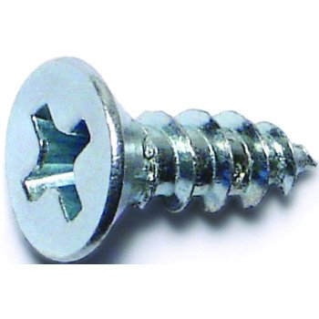 Midwest Fastener 02552 Screw, #8 Thread, 1/2 in L, Coarse Thread, Flat Head, Phillips Drive, Sharp Point, Steel, Zinc