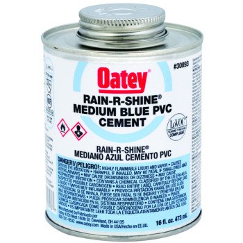 Oatey 30893 Solvent Cement, 16 oz Can, Liquid, Blue