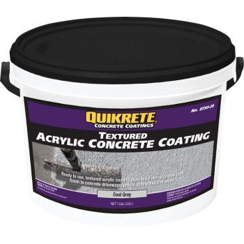 Quikrete 8730-26 Concrete Coating, Textured, Cool Gray, 1 gal Bottle