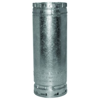 AmeriVent 6E12 Type B Gas Vent Pipe, 6 in OD, 12 in L, Galvanized Steel