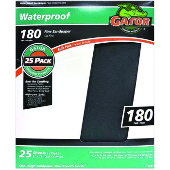 Gator 3284 Sanding Sheet, 11 in L, 9 in W, 180 Grit, Silicone Carbide Abrasive