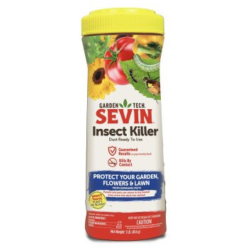 Sevin 100550409 Insect Killer, Powder, Dust Application, Buildings, Garden, Lawn, 1 lb Bottle