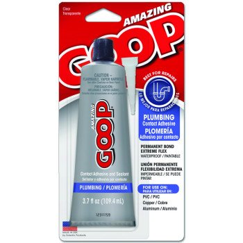 Amazing Goop 150012 Plumbing Adhesive, Liquid, Clear, 3.7 oz, Tube