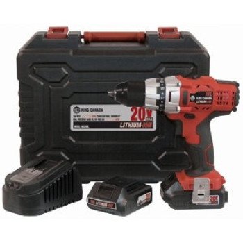 King Canada 8020L Drill Kit, Battery Included, 20 V, 1300 mAh, 1/2 in Chuck, Keyless Chuck