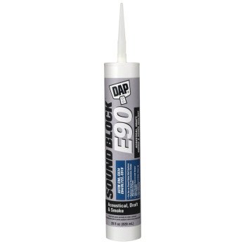 DAP SOUND BLOCK 7079818165 Professional-Grade Acoustical/Draft/Smoke/Sound Sealant, White, 40 to 120 deg F, 28 fl-oz