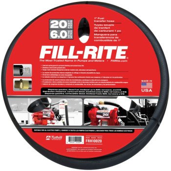 Fill-Rite FRH10020 Fuel Transfer Hose Male, 20 ft L, Neoprene, Black