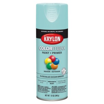 Krylon K05506007 Enamel Spray Paint, Gloss, Blue Ocean Breeze, 12 oz, Can