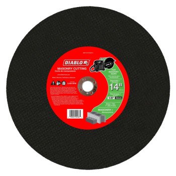 Diablo DBD140125A01C Cut-Off Disc, 14 in Dia, 1/8 in Thick, 1 in Arbor, Aluminum Oxide Abrasive