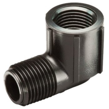 Rain Bird SWGS050S Pipe Elbow, 1/2 in Connection, MNPT x FNPT, Plastic/Polyethylene, Black