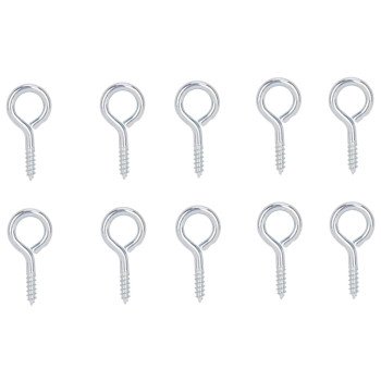 ProSource LR-209-PS Screw Eye, 2.5 mm Dia Wire, 3.2 mm Thread, 25/64 in L Thread, 1-3/16 in OAL, Steel, Zinc