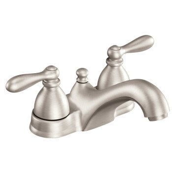 Moen Caldwell Series WS84666SRN Bathroom Faucet, 1.2 gpm, 2-Faucet Handle, Metal, Brushed Nickel, Lever Handle