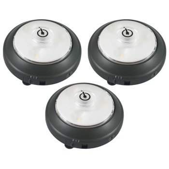 Westek LPL623XLL Accent Puck Light, AAA Battery, Alkaline Battery, 5-Lamp, LED Lamp, 55 Lumens, 3000 K Color Temp, Gray