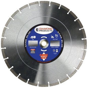 Diamond Products 85261 Circular Saw Blade, 14 in Dia, Universal Arbor, Diamond Cutting Edge