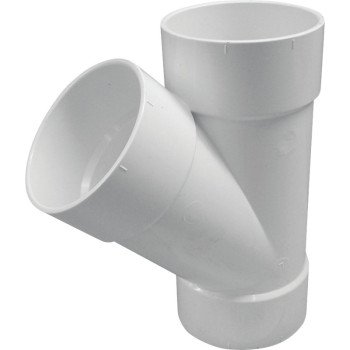 Canplas 414136BC Sewer Pipe Wye, 6 in, Hub, PVC, White, SCH 40 Schedule