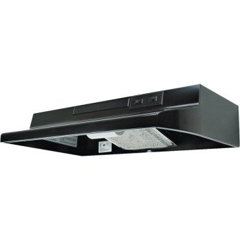 Air King AV1306 Range Hood, 180 cfm, 2 Fan, 30 in W, 12 in D, 6 in H, Cold Rolled Steel, Black