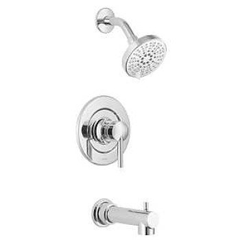 Moen Arlys Posi-Temp 82770 Tub and Shower Faucet, Six Function Showerhead, 1.75 gpm Showerhead, 6 Spray Settings