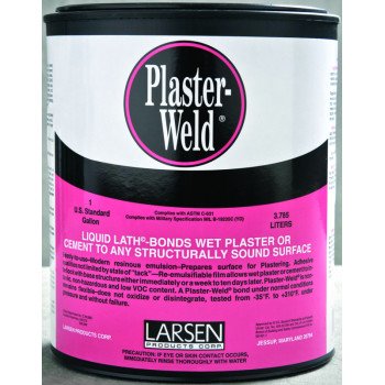 Larsen Plaster-Weld PWG04 Bonding Agent, Liquid, Low to Slight Acetic, Pink, 1 gal Pail