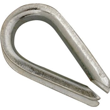 Campbell T7670629 Wire Rope Thimble, 1/4 in Dia Cable, Malleable Iron, Electro-Galvanized