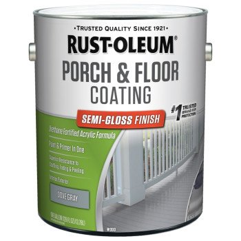 Rust-Oleum 320419 Porch and Floor Coating, Semi-Gloss, Dove Gray, Liquid, 1 gal, Can