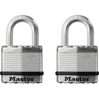 Master Lock Magnum Series M1XT Padlock, Keyed Alike Key, 5/16 in Dia Shackle, 1 in H Shackle, Boron Carbide Shackle