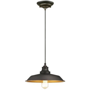 Westinghouse 6344700 Iron Hill Indoor Pendant Light, 120 V, 1-Lamp, Incandescent, LED Lamp, Metal Fixture