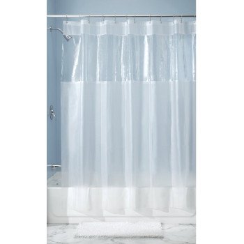 iDESIGN 26680 Shower Curtain, 72 in L, 72 in W, Vinyl, Clear