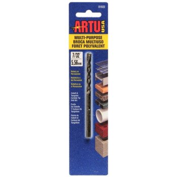 ARTU 01022 Jobber Drill Bit, 7/32 in Dia, 3-3/4 in OAL, Parabolic Flute, 7/32 in Dia Shank, Straight Shank