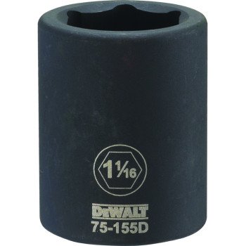 DEWALT DWMT75155OSP Impact Socket, 1-1/16 in Socket, 3/4 in Drive, 6-Point, CR-440 Steel, Black Oxide