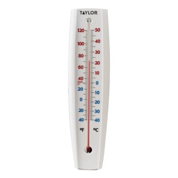 Taylor 5109 Thermometer, -40 to 120 deg F, White Casing