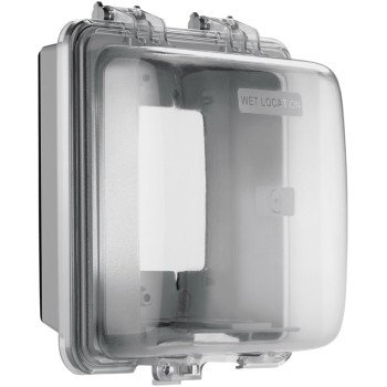 Eaton Wiring Devices WIU-2 Cover, 3-1/4 in L, 5-3/4 in W, Rectangular, Polycarbonate, Gray