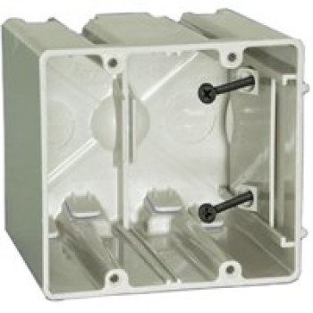 Sliderbox SB-2 Electrical Box, 2-Gang, 4-Outlet, 2-Knockout, 1/2 in Knockout, Polycarbonate, Beige/Tan, Screw, Wall
