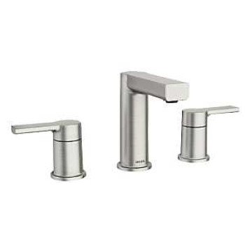 Moen Rinza Series 84629SRN Bathroom Faucet, 1.2 gpm, 2-Faucet Handle, 3-Faucet Hole, Metal, Spot Resist Brushed Nickel