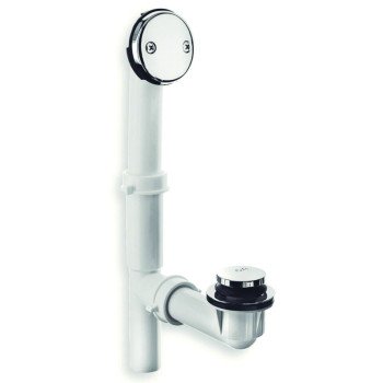 Danco 51930 Tub Drain Kit, Plastic, White, Chrome, For: Standard Size Tubs