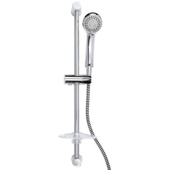 Plumb Pak K760CP Slide Bar Handheld Shower Kit, 1.8 gpm, 3-Spray Function, Polished Chrome, 60 in L Hose