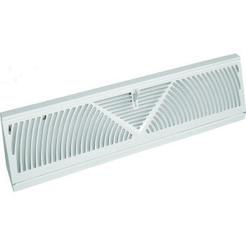 Imperial RG1627-A Baseboard Diffuser, 18 in L, 2-3/4 in W, Steel, White, Powder-Coated