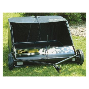 Agri-Fab 45-0320 Lawn Sweeper, 13.2 cu-ft Hopper, 5.1:1 Brush to Wheel Ratio, 4-Brush, Clear