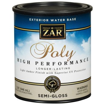 ZAR 34212 Exterior Polyurethane, Semi-Gloss, Amber, Liquid, 1 qt, Can