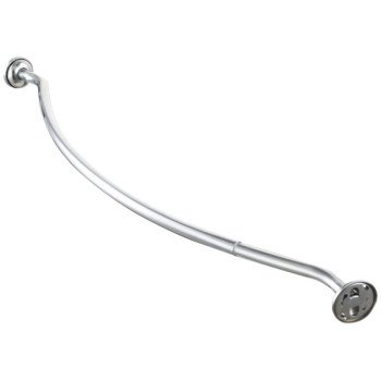 Simple Spaces SD-CSR-CH Shower Curtain Rod, 13-1/2 lb, 52 to 72 in L Adjustable, 1 in Dia Rod, Steel, Chrome