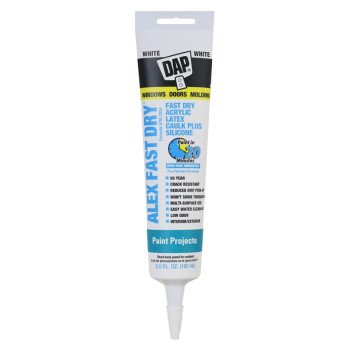 DAP 18408 Acrylic Latex Caulk, White, 5.5 fl-oz Tube