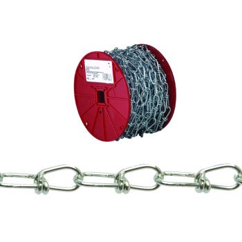 Campbell PA072-2027N Double Loop Chain, #2/0, 125 ft L, 255 lb Working Load, Carbon Steel, Poly-Coated