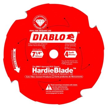 Diablo D0704DHA Circular Saw Blade, 7-1/4 in Dia, 5/8 in Arbor, 4-Teeth, Polycrystalline Cutting Edge