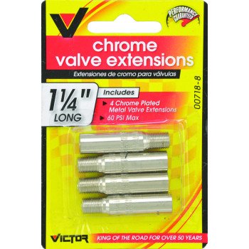 Genuine Victor 22-5-00718-8 Tire Valve Extension, Brass, Chrome