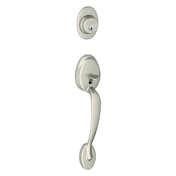 Schlage Plymouth Series F58PLY619 Combination Lockset, Mechanical Lock, Grip Only Handle, Satin Nickel, 1 Grade, Metal