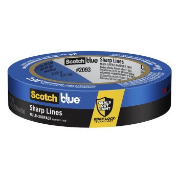 ScotchBlue 2093EL-24E Painter's Tape, 60 yd L, 0.94 in W, Smooth Crepe Paper Backing, Blue